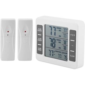 Dewin - Digital Refrigerater Therometer, Wireless Digital Audible Alarm Fridge Freezer Thermometer with 2PCS Sensor Min/Max Display.