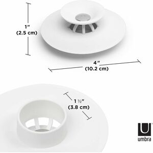 Langray - Flex drain stop. Bathtub and shower tank, with hair grab function, white colors