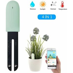 HOOPZI For Xiaomi Flower Care Soil Tester, Intelligent Plant Monitor Bluetooth 4 in 1 Soil Tester Automatically Monitors Humidity / Light / Fertility /