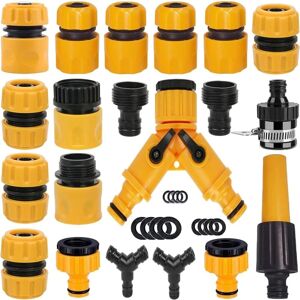 Tinor - Garden Hose Connector Kit 20 Pack:Nozzle,Hose Repair Connector, Hose Quick Connect,Y Hose Splitter,Male Threaded Adaptor,Male And Female