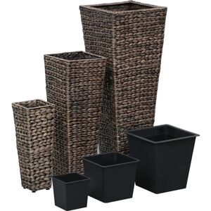 BERKFIELD HOME Mayfair Garden Raised Beds 3 pcs Water Hyacinth Dark Brown