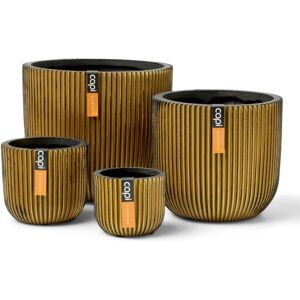 4 Piece Planter Set Groove Gold Capi Gold