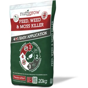 Nutrigrow Professional Weed, Feed & Moss Killer 4in1 Lawn Fertiliser - 20kg