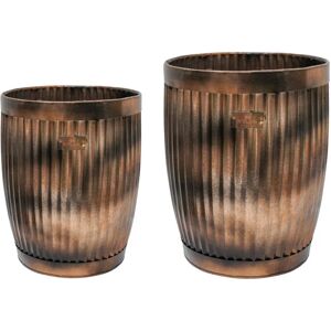 IVYLINE LIMITED Outdoor Hampton Metal Planter (Set of 2) - Copper