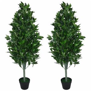 Leaf - Pair of 120cm (4ft) Artificial Topiary Bay Trees Pyramid Cones - Extra Large