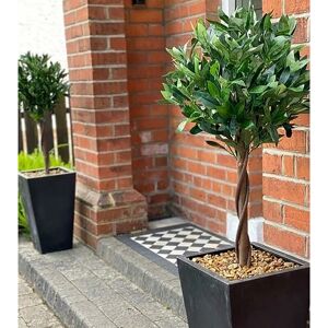 Leaf - Pair of 120cm (4ft) Twist Natural Artificial Topiary Bay Laurel Ball Trees