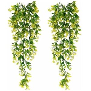 Héloise - Orchid-2 Pcs Artificial Ivy Artificial Green Hanging Plants for Celebration, Wedding, Kitchen, Garden, Office Decoration Yellow