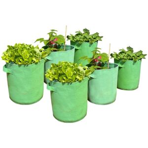 SELECTIONS Potato & Vegetable Planter Grow Bags (Set of 6) Non Woven Aeration Fabric Pots