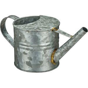 Watering Can, Indoor Plants, Watering Jug, Vintage Watering Vessel, Flower Watering Pot, Metal, 1.3 l, Silver - Relaxdays