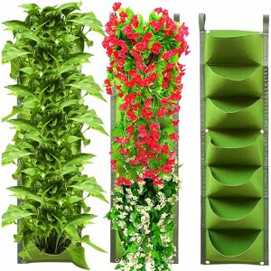 Rhafayre - 2 Pieces Plant Bags, Hanging Planter Bags 7 Hanging Planter Bags Vertical Planting Bags Wall Planting Bags Vertical Plant Pots for