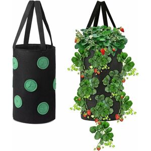 RHAFAYRE Strawberry Grow Bag, 2 Pcs Strawberry Grow Bag, Garden Planting Bags, Non-woven Strawberry Grow Bag, Strawberry Plant Bag, for Strawberries, Herbs,