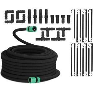 Hillvert - Rubber Soaker Hose Drip Irrigation System Garden Soaker Hose Porous Hose 30m