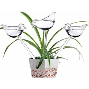 TINOR Set of 3 Glass Watering Globes with Self Watering Bird Spikes for Plants, Indoor and Outdoor