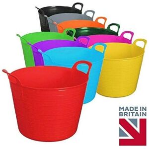 Simpa - 42L Large Multi Purpose Flexible Tub Buckets - random colours Qty 10 - Multicolour