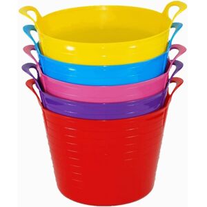 42L Large Multi Purpose Flexible Tub Buckets - random colousr Qty 3 - Multicolour - Simpa