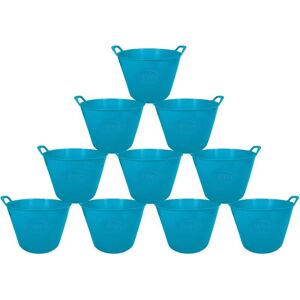 Simpa - 42L Large Multi Purpose Flexible Tub Buckets - blue Qty 10 - Blue