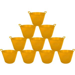 Simpa - 42L Large Multi Purpose Flexible Tub Buckets - yellow Qty 10 - Yellow