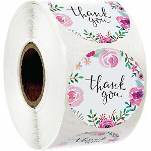 Denuotop - Stickers Roll of 500pcs Thank You Stickers, Adhesive Labels with Flower Sealing Stickers