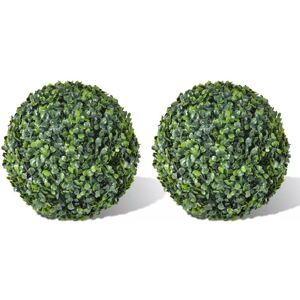 Sweiko - Boxwood Ball Artificial Leaf Topiary Ball 35 cm 2 pcs VDTD26284