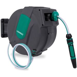 Vonroc - Automatic hose reel - Incl. 15m garden hose, connection hose, nozzle, couplings & tap connector