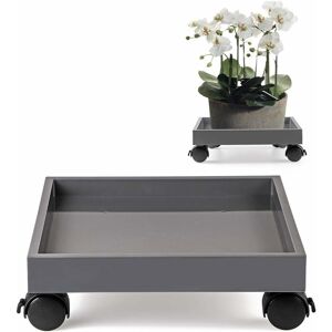 DENUOTOP Wheeled Flower Pot Stand, Wheeled Plant Holder, abs Plant Saucer, For Moving Potted Planters, Bridge Flower Plants, Load Capacity 50kg(Square)