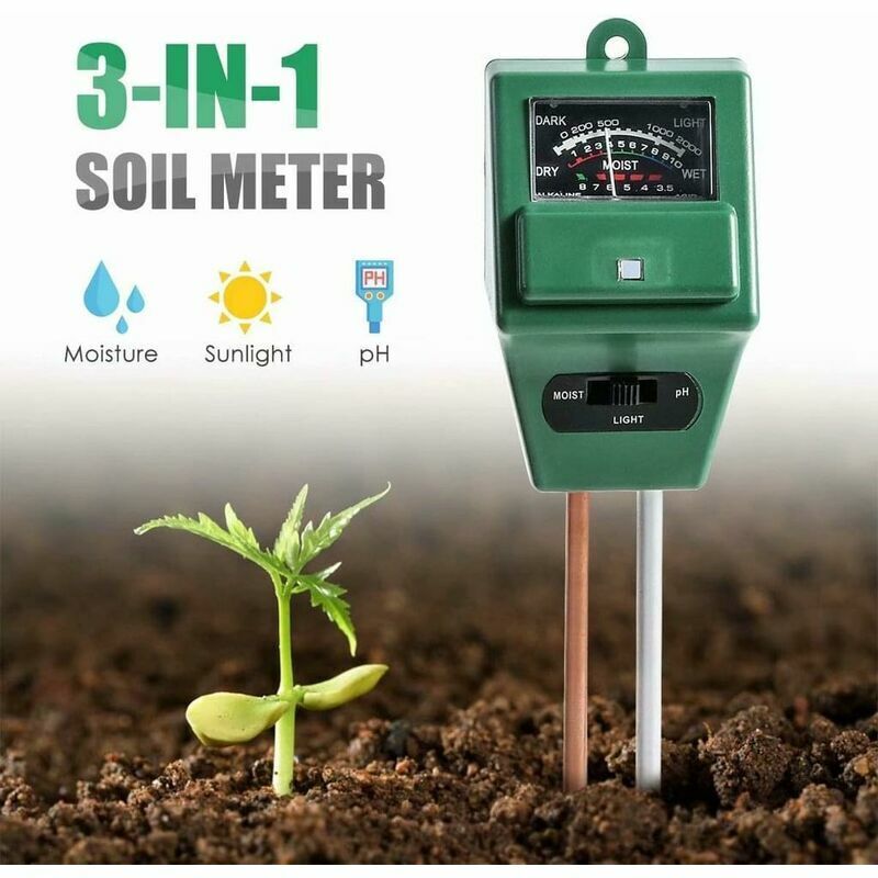 HOOPZI Digital pH Soil Tester, -in pH Sunlight Humidity Sensor Probe Meter Soil ph Test Kits Test function for home and garden, plants, farm, indoor /