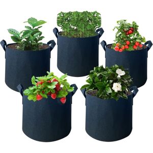 LINGHHANG 5 Pack 3 Gallon Non-Woven Grow Bags for Flowers Potato Tomato Vegetables