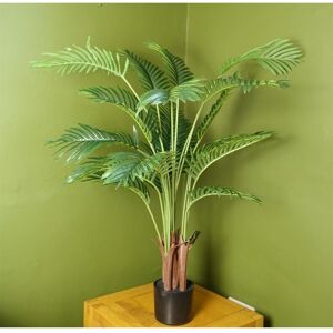 Leaf - 110cm Large Artificial Areca Palm Tree Potted in Black Pot