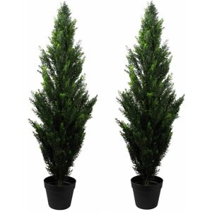Leaf - 120cm Pair of Artificial Cedar Cypress Topiary uv Resistant
