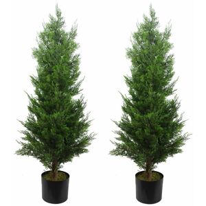 Leaf - 120cm Pair of Artificial Cypress Topiary