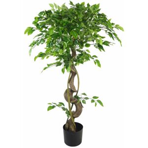 Leaf - 120cm Twisted Trunk Artificial Japanese Fruticosa Style Ficus Tree