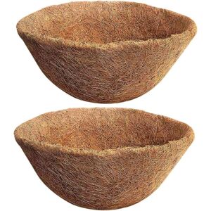 MEMKEY Set of 2 Natural Coconut Fiber Plant Pot Liners 35cm Hanging Basket for Flower Pots Coconut Fiber Replacement for Planters