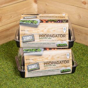 Samuel Alexander - 2 x 38cm Unheated Seed Starter Trays Grostart Midi Propagators Indoor Seedling Planters