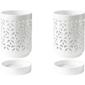 TLILY 2X Orchid Pots with Holes, 4 Inch Ceramic Orchid Pot for Repotting, Indoor and Outdoor Planter, Breathable White