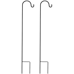 TLILY 2X Rust Resistant Garden Stake Hooks Outdoor Metal Plant Support Hanger Bird Feeder Pole 120X10X1Cm