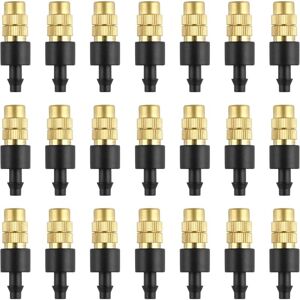 Linghhang - 30 Pieces) Brass Spray Nozzle, Adjustable Atomizing Nozzle Copper Drip Irrigation 4/7mm Atomization Micro Sprinkler