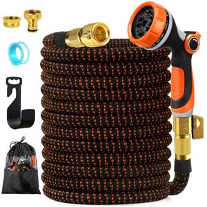 Tinor - 30m Expandable Garden Hose, 10 Mode Spray Gun Nozzle Garden Hoses, 3/4' 1/2' Kitchen Faucet Adapter Connector, Retractable Garden Hose
