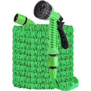 Tinor - 30M/100FT Expandable Garden Hose, Flexible Water Hose with 7 Spray Modes, Leak-proof, Suitable for Garden, Car Wash (Green)
