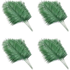 Tlily - 48 Pieces Artificial Palm Leaves Plants Fake Tropical Large Plant for Hawaiian Party