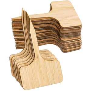 Linghhang - 50pcs Bamboo Plant Labels, T-Shaped Wooden Plant Tags Garden Markers for Seed Pots Herbs Flowers Vegetables (6 x 10cm)