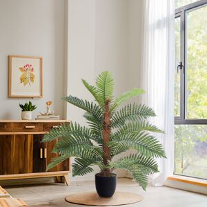 Livingandhome - 90CM Artificial Phoenix Fern Tree in Pot for Decoration