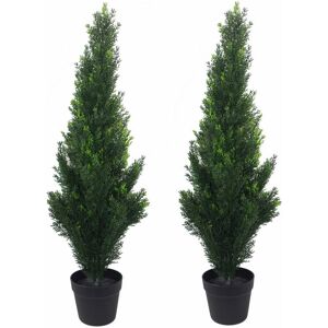 Leaf - 90cm Pair of Artificial Cedar Cypress Topiary uv Resistant