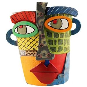 TLILY Abstract Rainbow Planter, Graffiti Face Planter with Drainage, Flower Plant Pots for Indoor Plants B Large Size