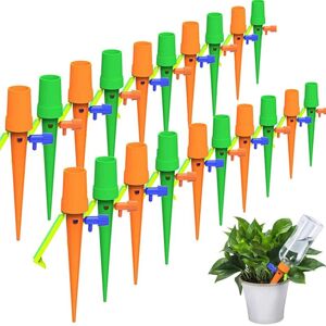 Alwaysh - 20pcs Drip Irrigation Kit, Automatic Watering Spikes with 20pcs Anti-Tilt Bracket, Suitable for All Bottles