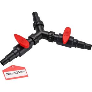 Alwaysh - 3 Way Distributor 20/25mm (3/4 1') y Splitter Adapter Adjustable abs Y-Distributor Hose Pipe Connector for Pond Pump Garden Hose and