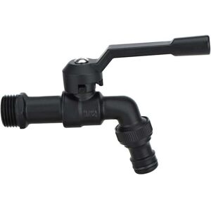 AlwaysH Garden Hose Faucet, Black Brass Faucet, Double Outlet for Garden, Yard (Single Head)