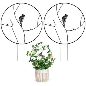 AlwaysH Set of 2 Garden Trellis - Metal Climbing Plant Support, 30cm 40.5cm, Climbing Plant Support, Indoor Plant Support