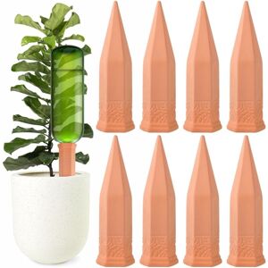 AlwaysH Clay Watering Cone, 8 Pack Automatic Irrigation System, Drip Irrigation Kit for Potted Plants, Plant Watering for Garden, Indoor Plant,