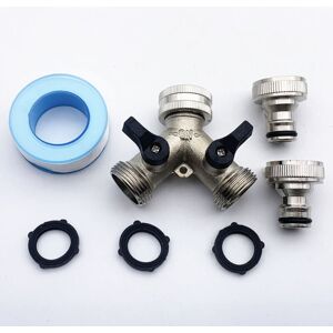 Ccykxa - Garden Hose Splitter, 2 Way Garden Tap 3/4' y Hose Connector for Outdoor Faucet with Connectors and Washers
