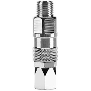 Csparkv - 12x 3x3xcm Sprayer Connector, 1/4 inch 360 Degree Rotating Stainless Steel High Pressure Airless Spray Gun Hose Fitting Swivel Connector